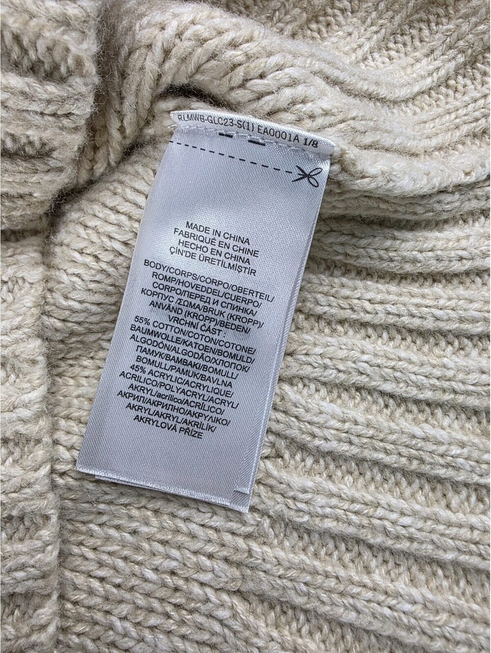 Lauren Ralph Lauren Knit V Neck Sweater  Women's Medium Beige Neutrals Designer - Picture 5 of 10